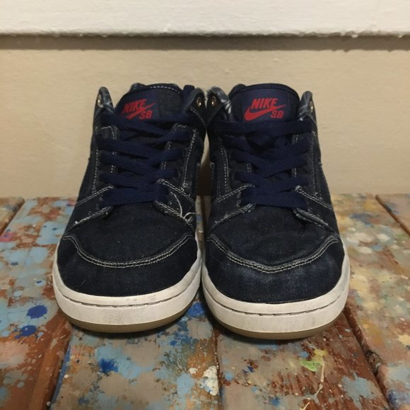 NIKE SB AIR FORCE 2 SIZE 9 EAST VS WEST NAVY DENIM - Picture 3 of 7